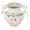 10" Distressed Cream Metal Vintage Amphora Vase